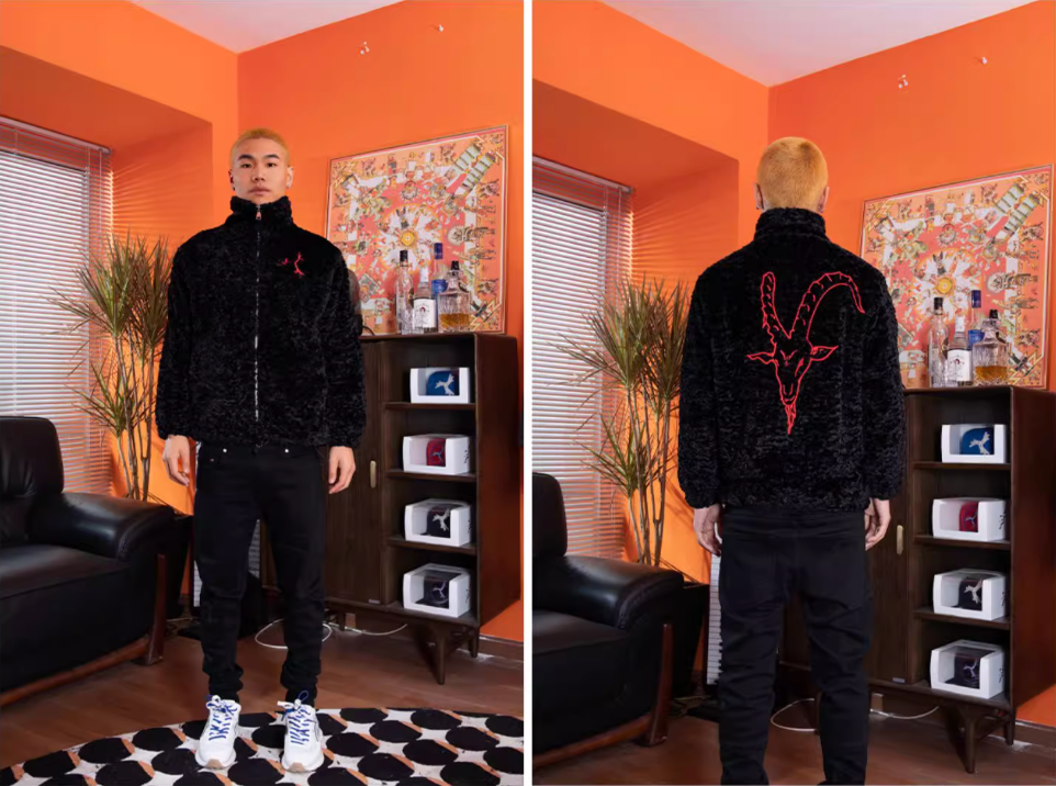 TGFCLUB Goat Embroidered Sherpa Fleece Jacket | Face 3 Face