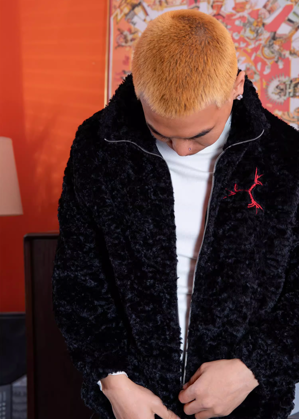 TGFCLUB Goat Embroidered Sherpa Fleece Jacket | Face 3 Face