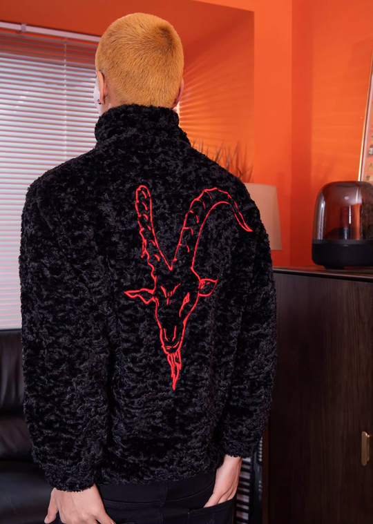 TGFCLUB Goat Embroidered Sherpa Fleece Jacket | Face 3 Face