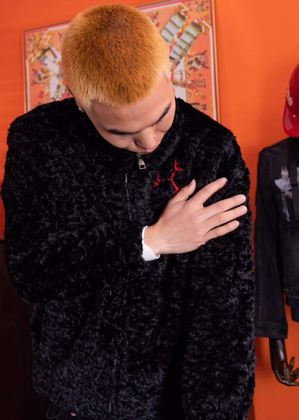 TGFCLUB Goat Embroidered Sherpa Fleece Jacket | Face 3 Face