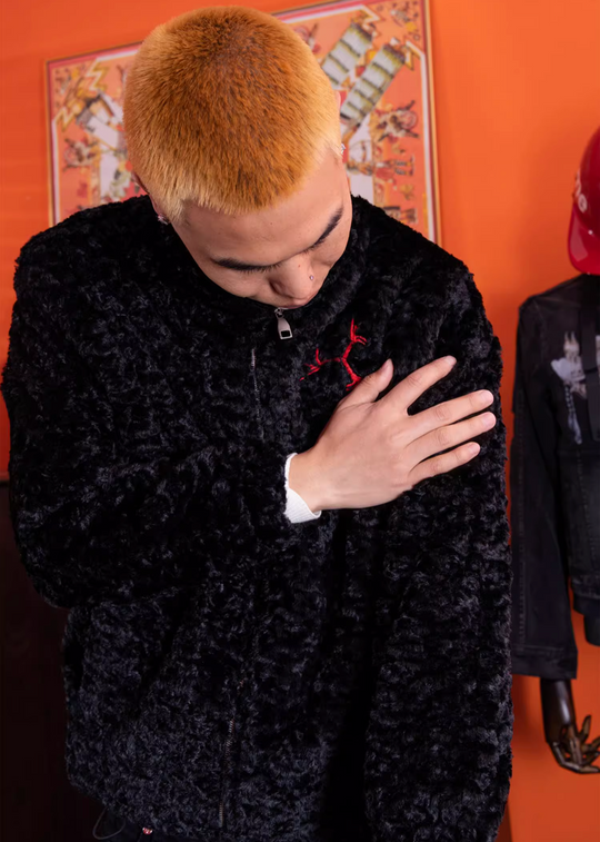 TGFCLUB Goat Embroidered Sherpa Fleece Jacket | Face 3 Face