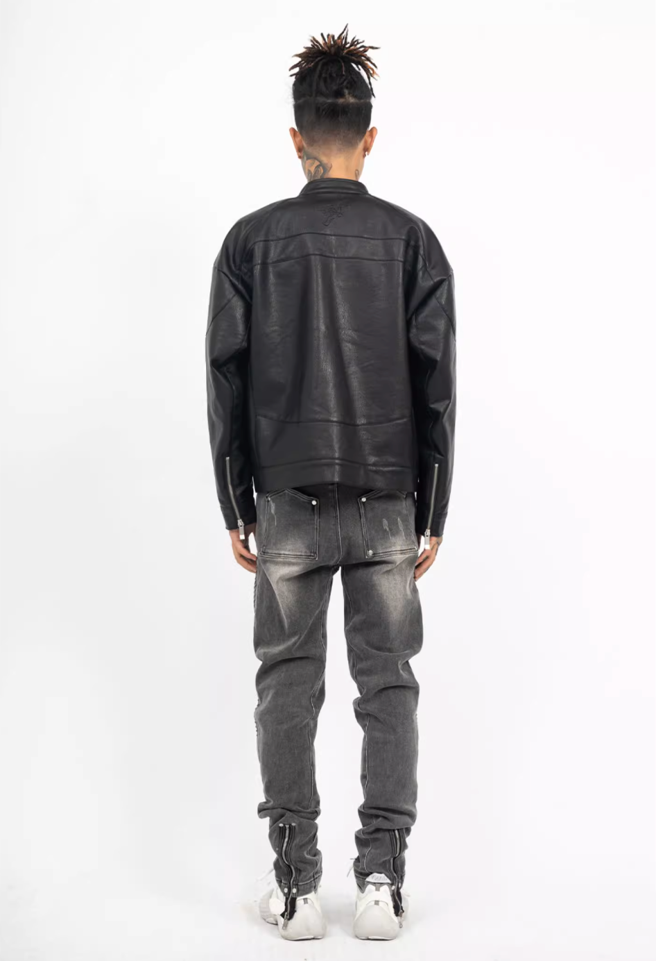 TGFCLUB Logo Embroidered Racing Leather Jacket | Face 3 Face