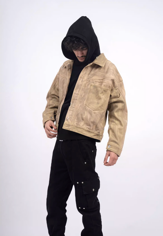 TGFCLUB Aged Washed Canvas Denim Jacket | Face 3 Face