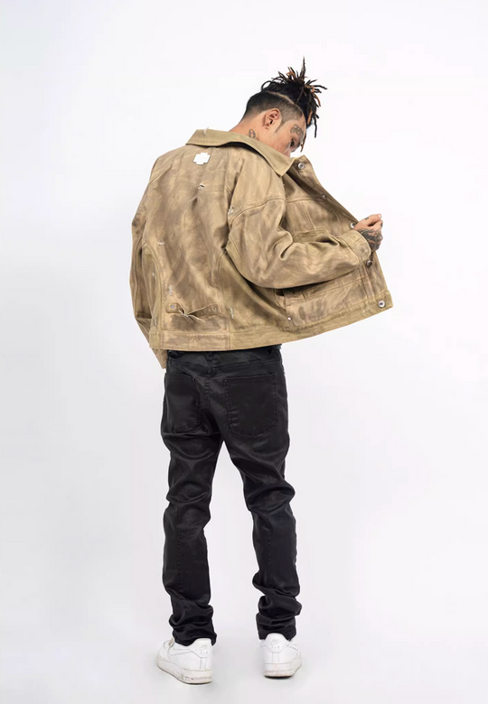 TGFCLUB Aged Washed Canvas Denim Jacket | Face 3 Face