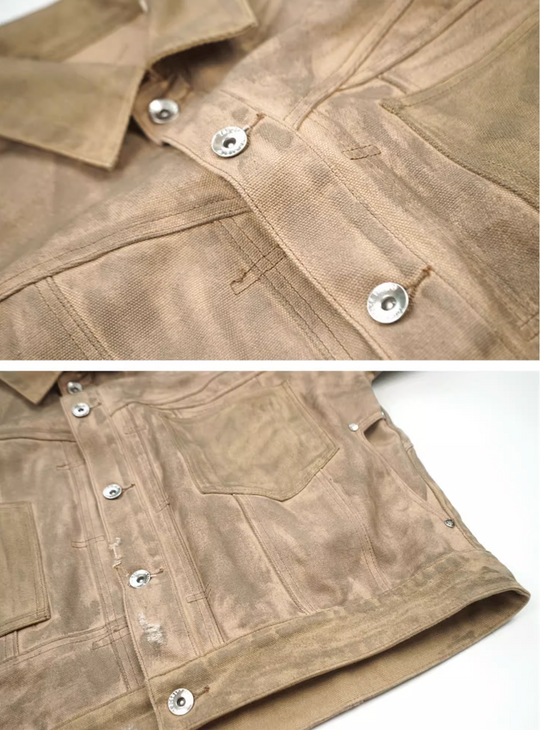 TGFCLUB Aged Washed Canvas Denim Jacket | Face 3 Face