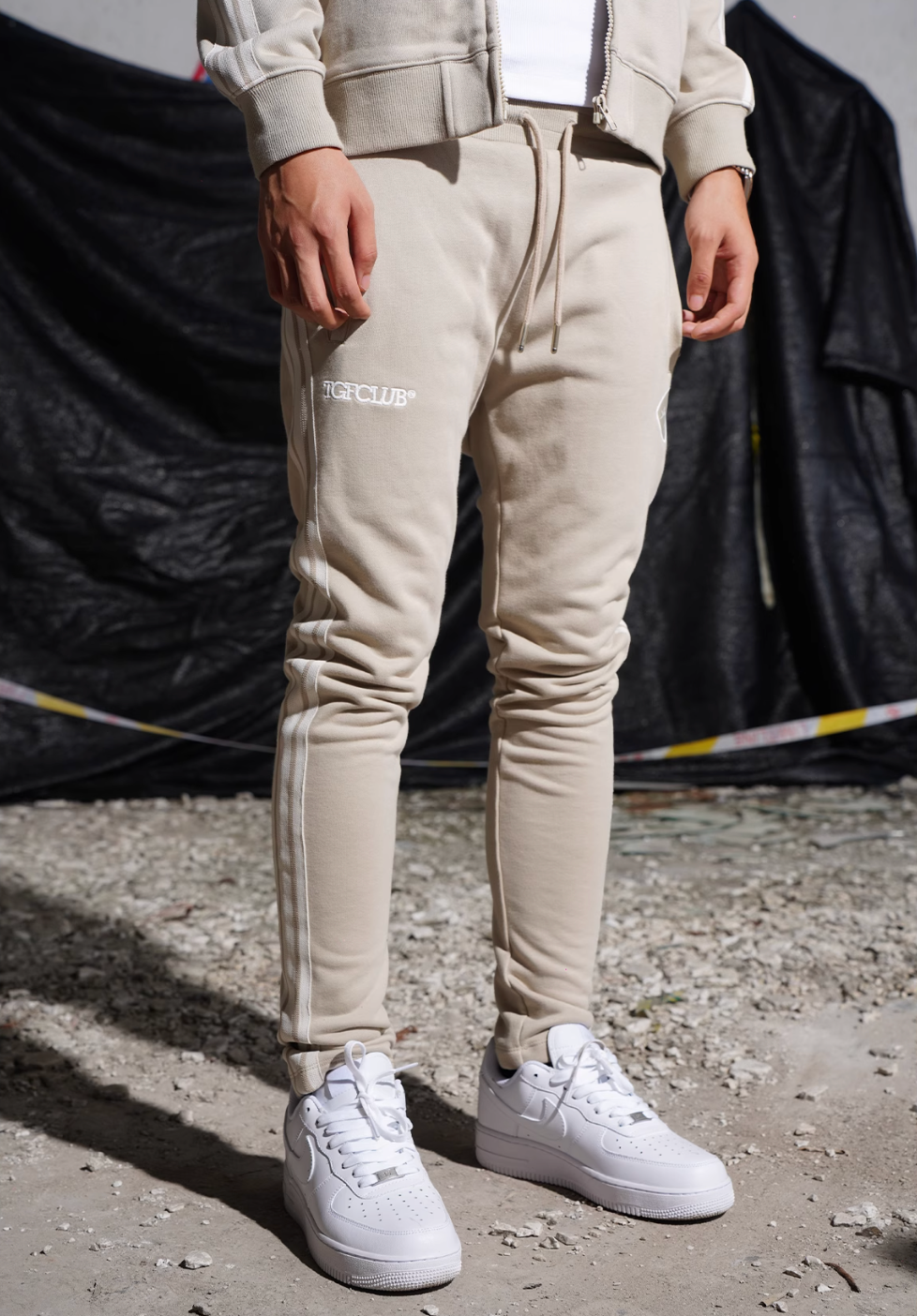 TGFCLUB Embroidered Logo Line Track Jacket and Track Pants | Face 3 Face