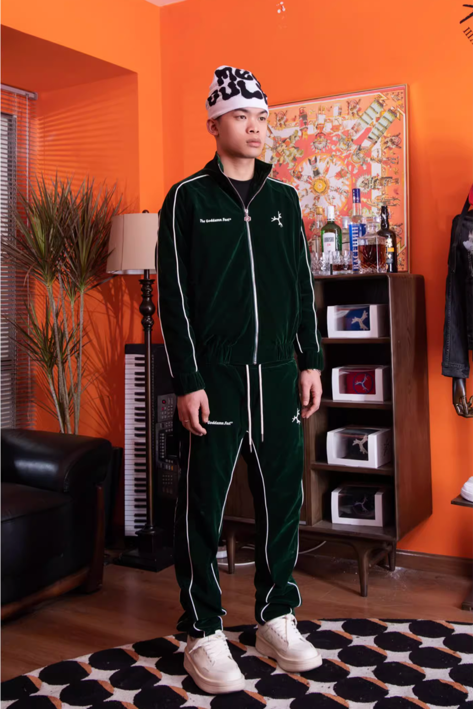 TGFCLUB Velvet Logo Track Jacket and Track Pants | Face 3 Face