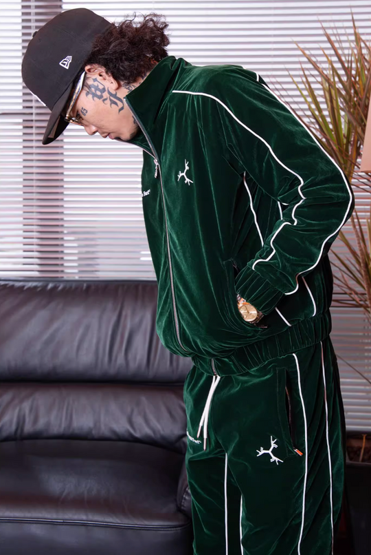 TGFCLUB Velvet Logo Track Jacket and Track Pants | Face 3 Face