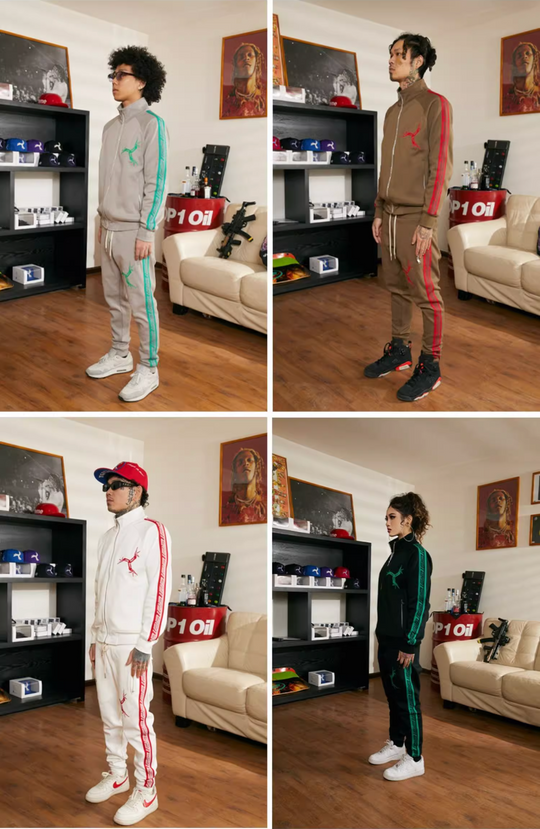 TGFCLUB Embroidered Logo Side Stripe Track Jacket and Track Pants | Face 3 Face