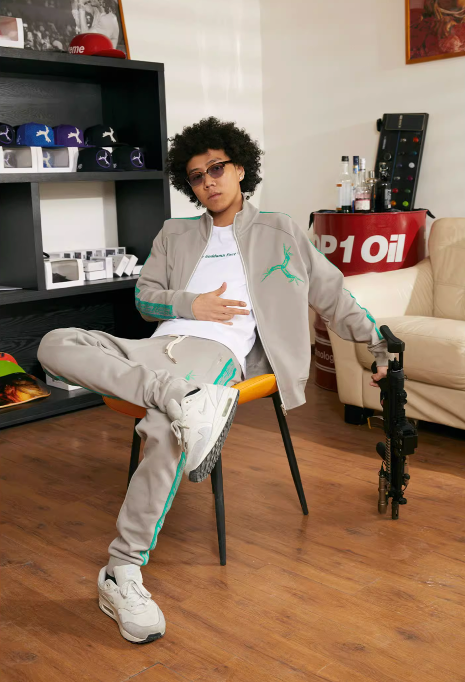 TGFCLUB Embroidered Logo Side Stripe Track Jacket and Track Pants | Face 3 Face