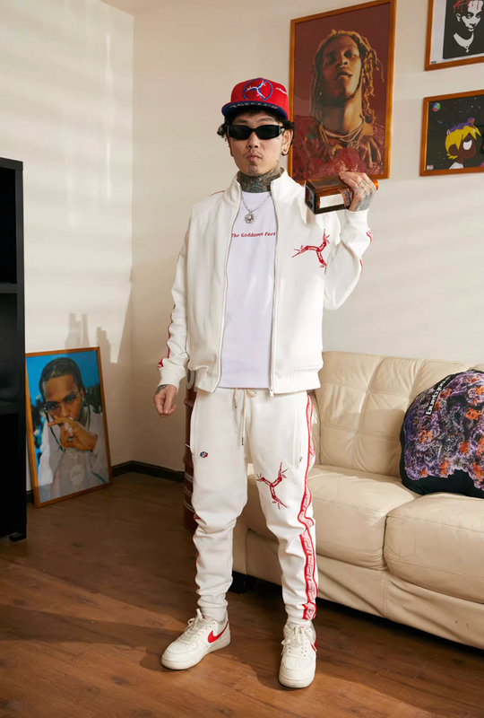 TGFCLUB Embroidered Logo Side Stripe Track Jacket and Track Pants | Face 3 Face