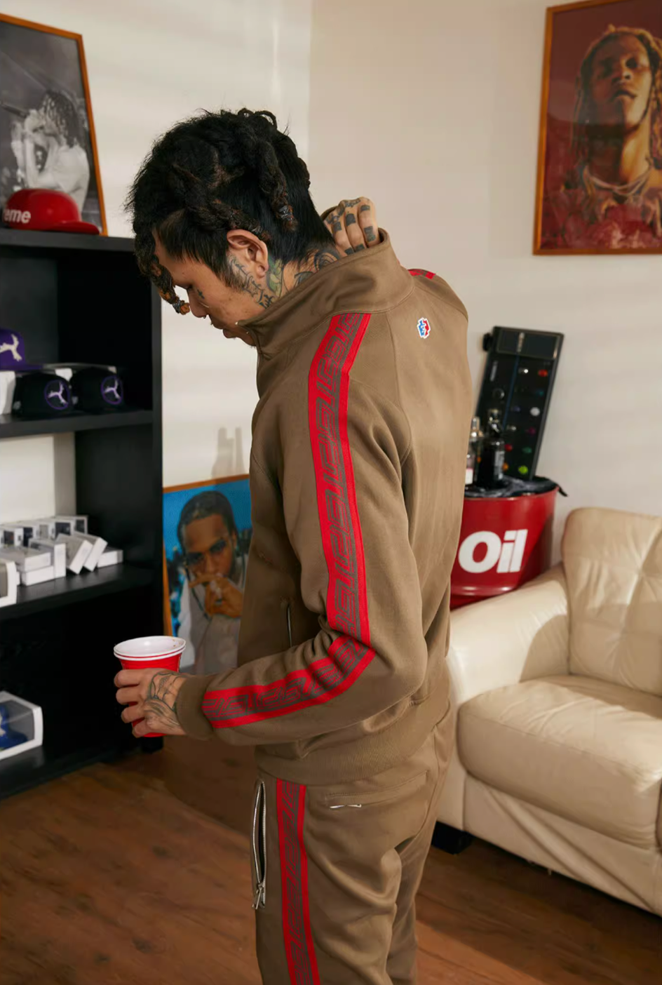 TGFCLUB Embroidered Logo Side Stripe Track Jacket and Track Pants | Face 3 Face