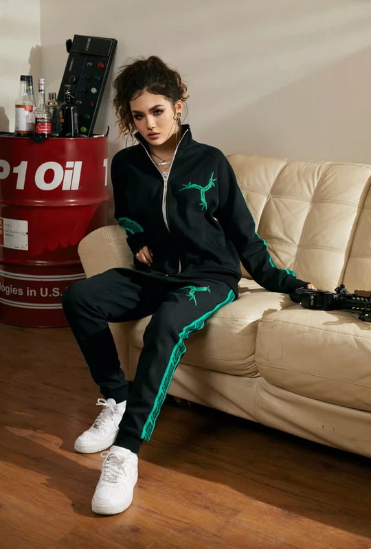 TGFCLUB Embroidered Logo Side Stripe Track Jacket and Track Pants | Face 3 Face