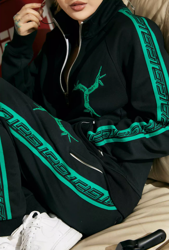 TGFCLUB Embroidered Logo Side Stripe Track Jacket and Track Pants | Face 3 Face