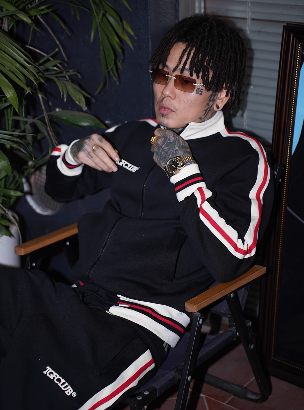 TGFCLUB Snake Design Side Stripe Track Jacket and Track Pants | Face 3 Face