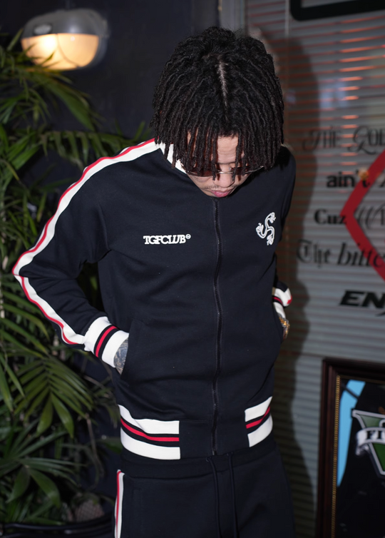 TGFCLUB Snake Design Side Stripe Track Jacket and Track Pants | Face 3 Face