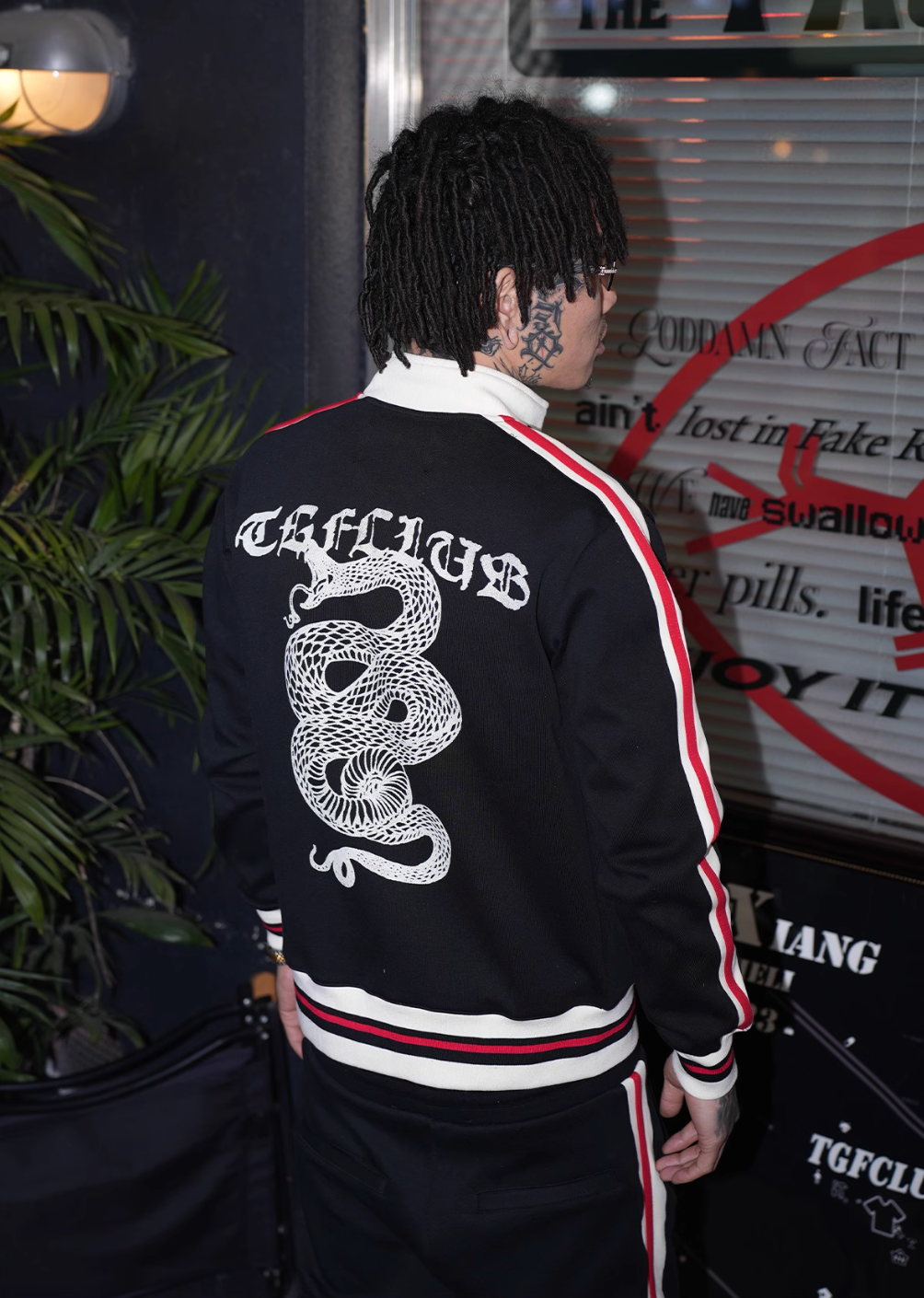TGFCLUB Snake Design Side Stripe Track Jacket and Track Pants | Face 3 Face