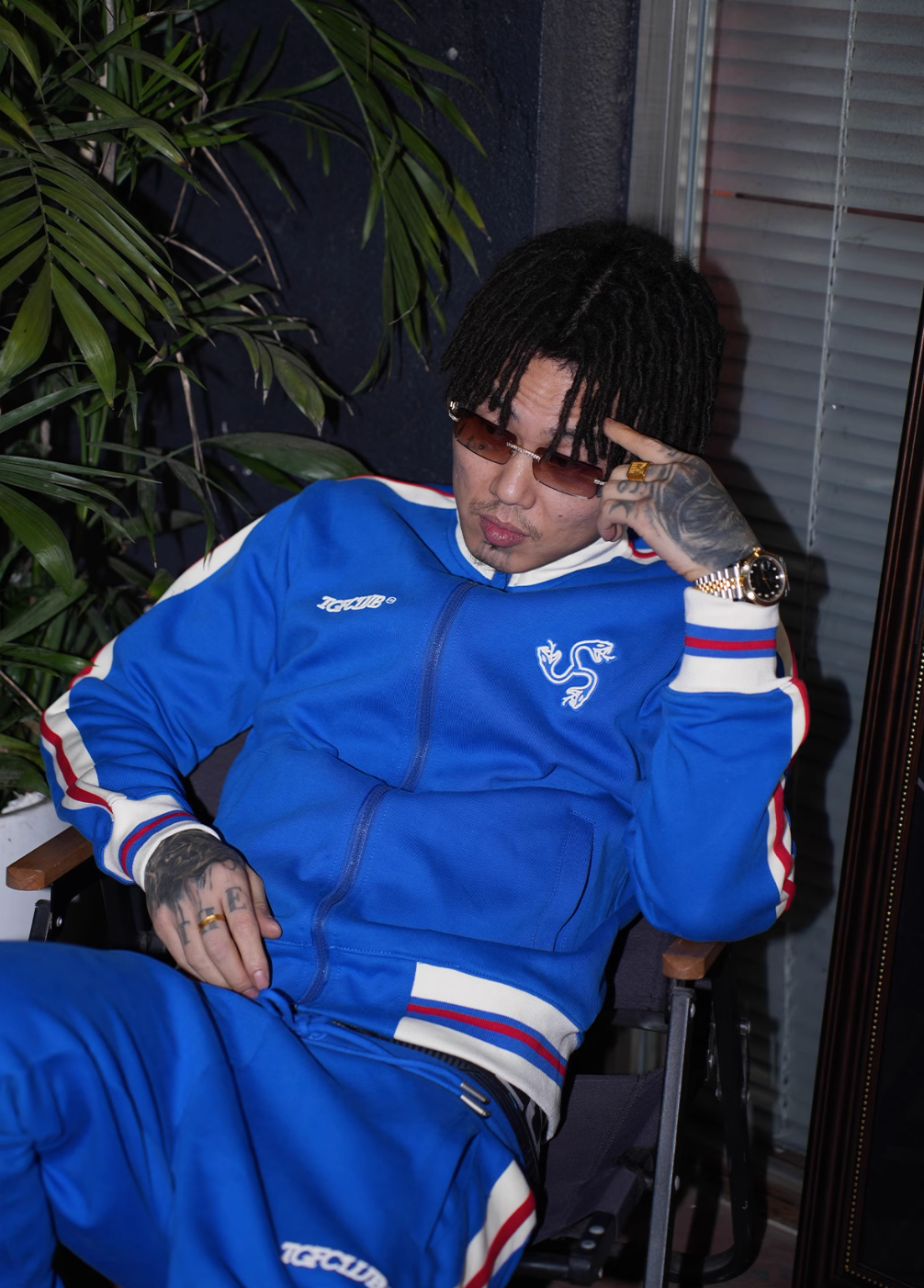 TGFCLUB Snake Design Side Stripe Track Jacket and Track Pants | Face 3 Face