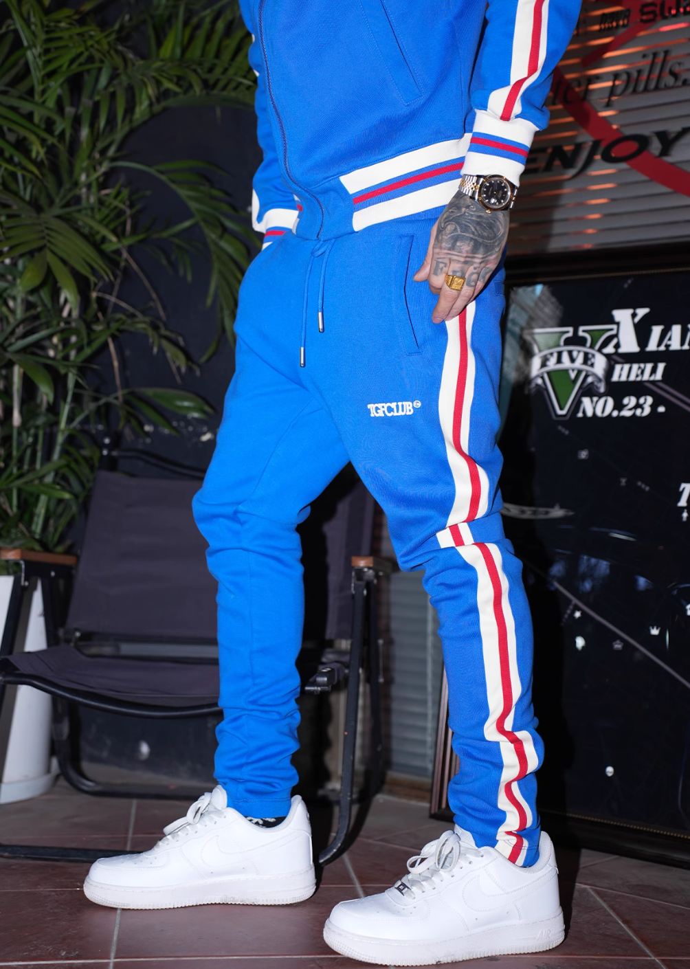 TGFCLUB Snake Design Side Stripe Track Jacket and Track Pants | Face 3 Face