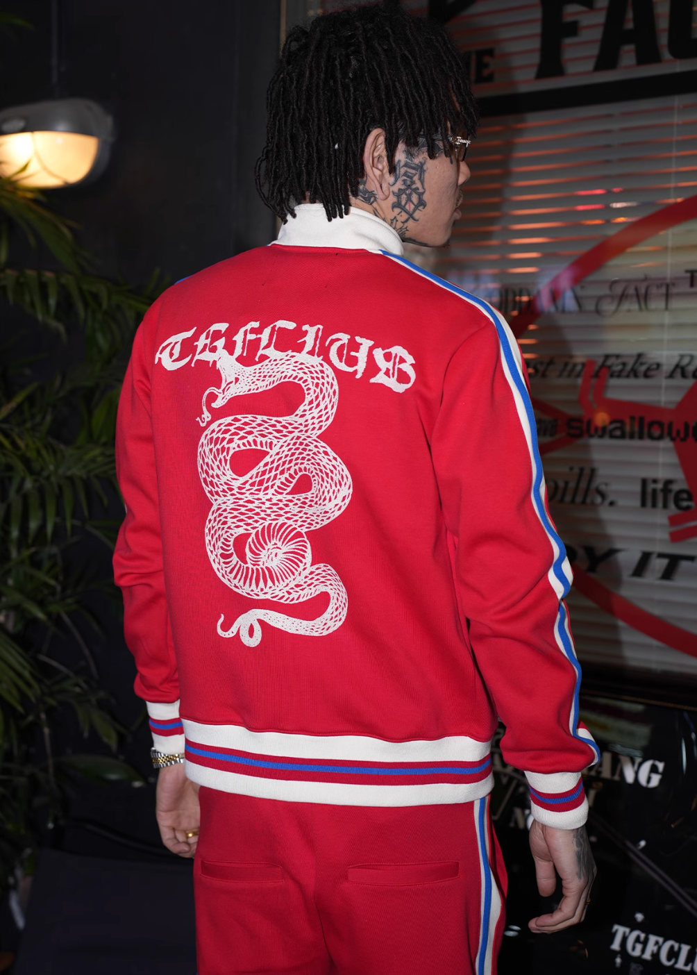 TGFCLUB Snake Design Side Stripe Track Jacket and Track Pants | Face 3 Face