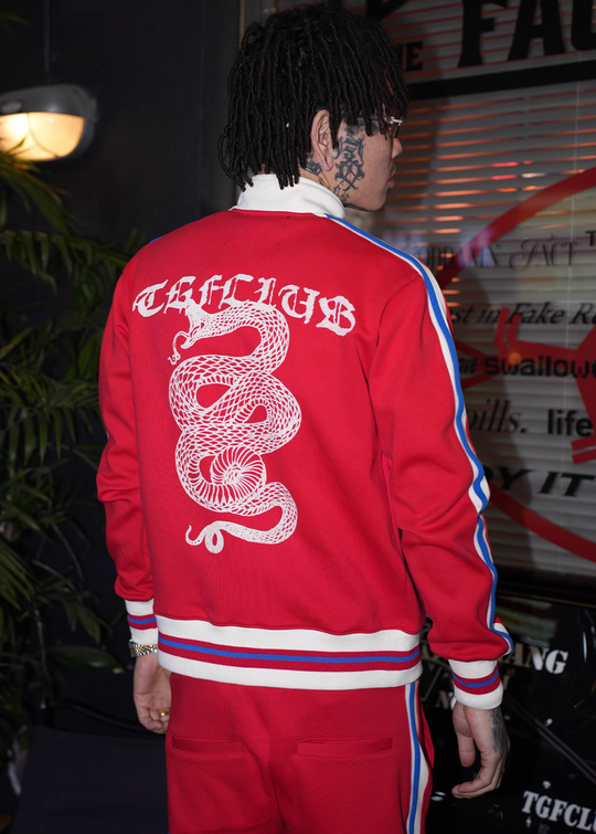TGFCLUB Snake Design Side Stripe Track Jacket and Track Pants | Face 3 Face