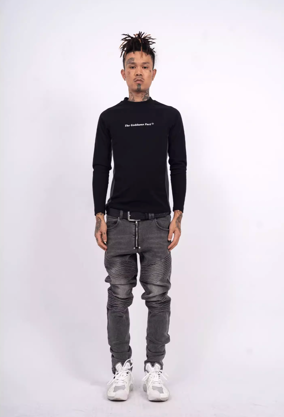 TGFCLUB Slim Fit Logo Print Basic Long Sleeve Tee | Face 3 Face