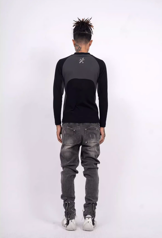 TGFCLUB Slim Fit Logo Print Basic Long Sleeve Tee | Face 3 Face