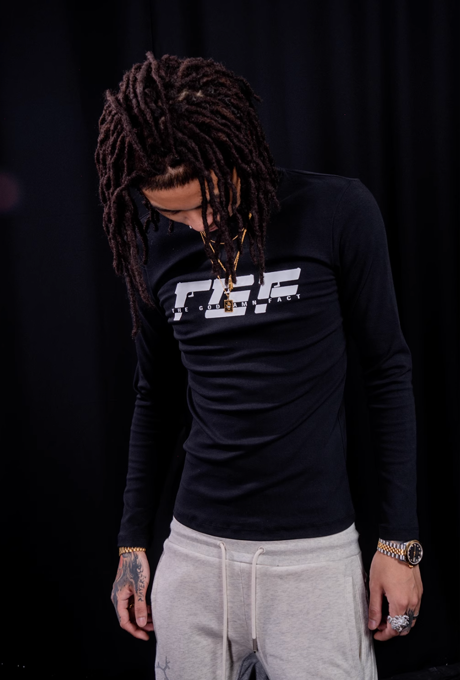 TGFCLUB TGF Logo Printed Slim Long Sleeve Tee | Face 3 Face