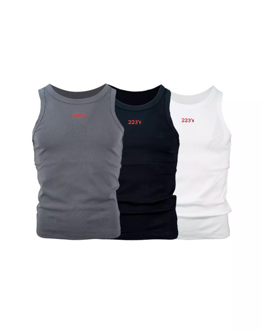 TGFCLUB 223 Logo Embroidered Slim Tank Top | Face 3 Face