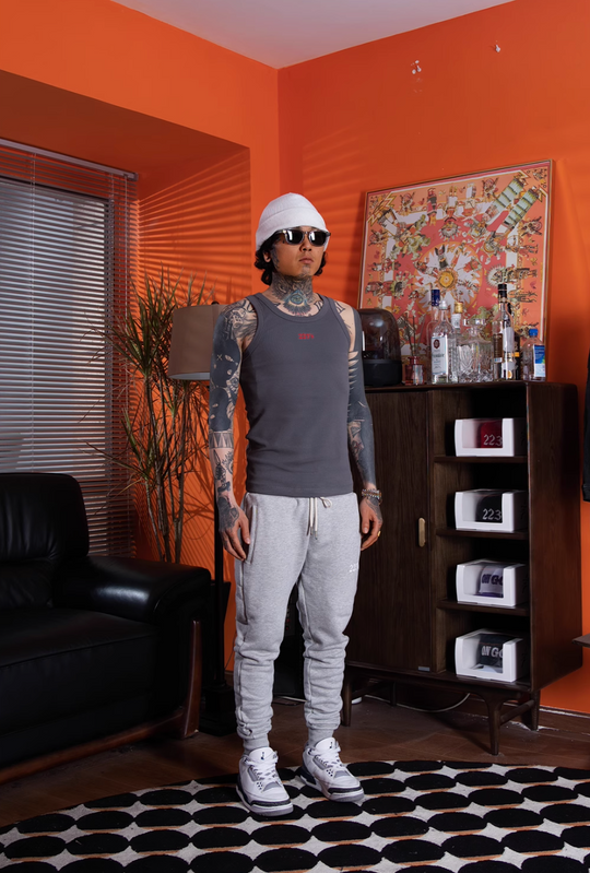 TGFCLUB 223 Logo Embroidered Slim Tank Top | Face 3 Face