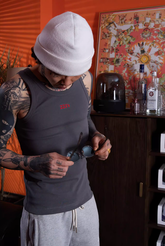 TGFCLUB 223 Logo Embroidered Slim Tank Top | Face 3 Face