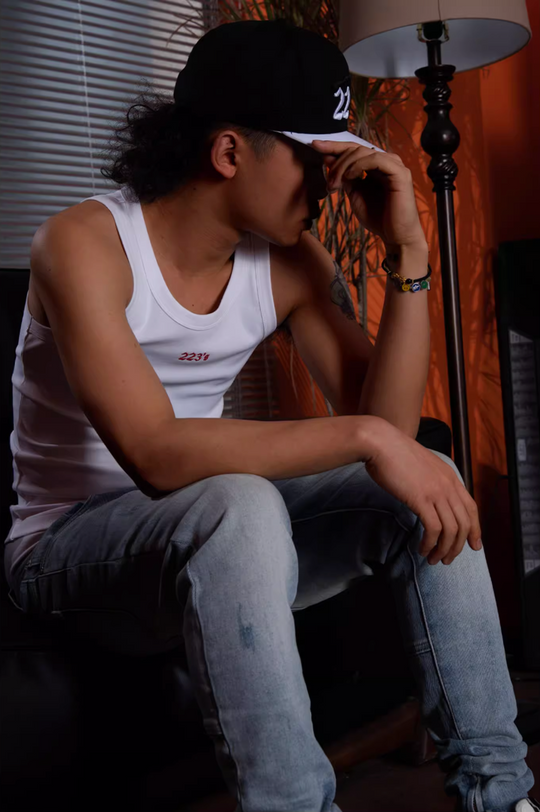 TGFCLUB 223 Logo Embroidered Slim Tank Top | Face 3 Face