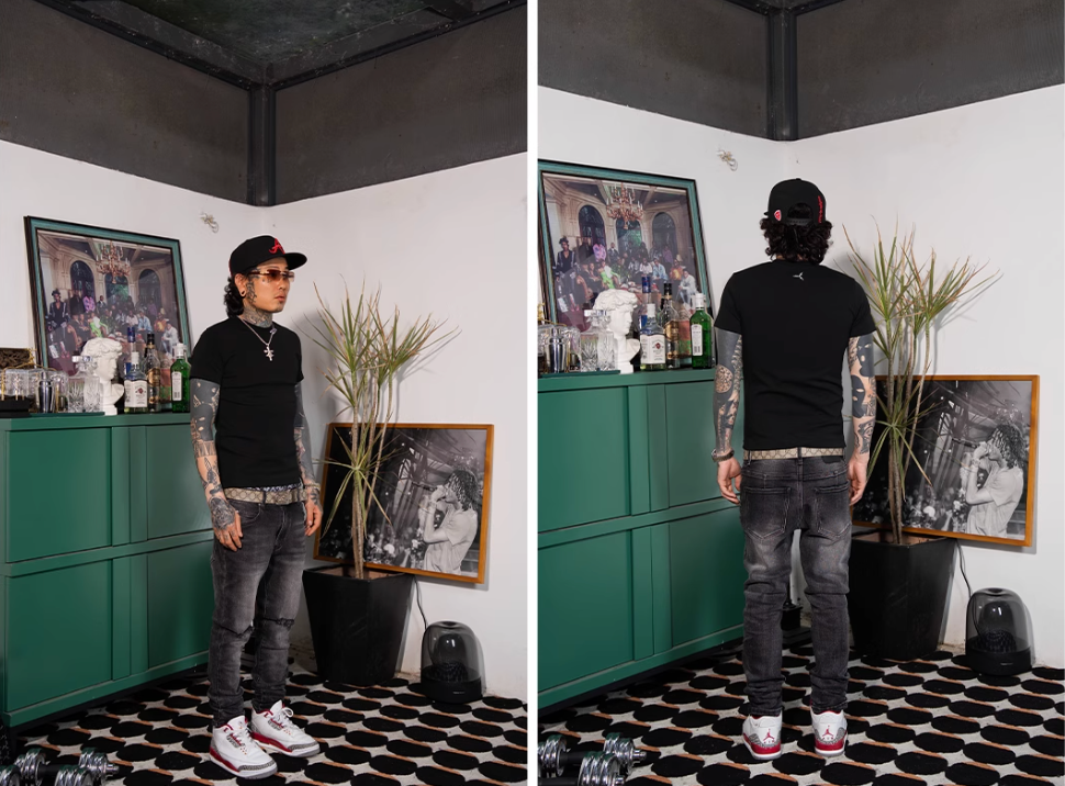 TGFCLUB 223 Neck Embroidered Stretch Slim Tee | Face 3 Face