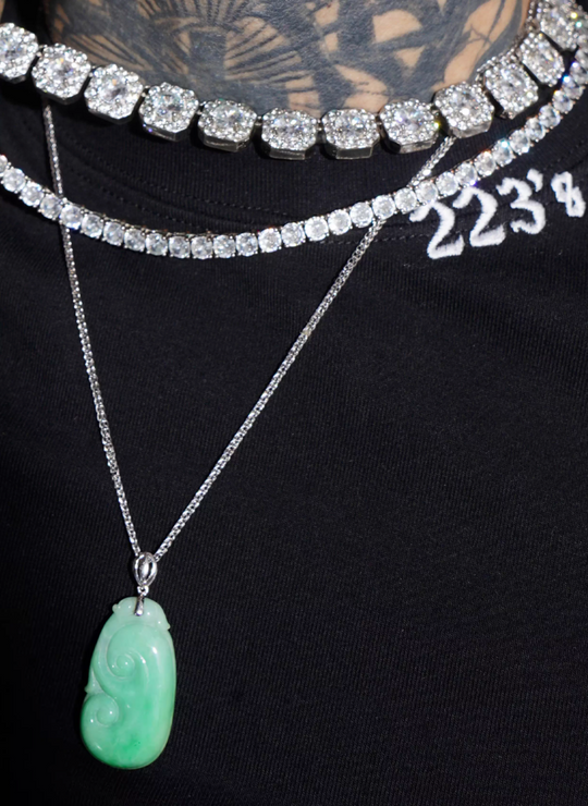 TGFCLUB 223 Neck Embroidered Stretch Slim Long Sleeve Tee | Face 3 Face