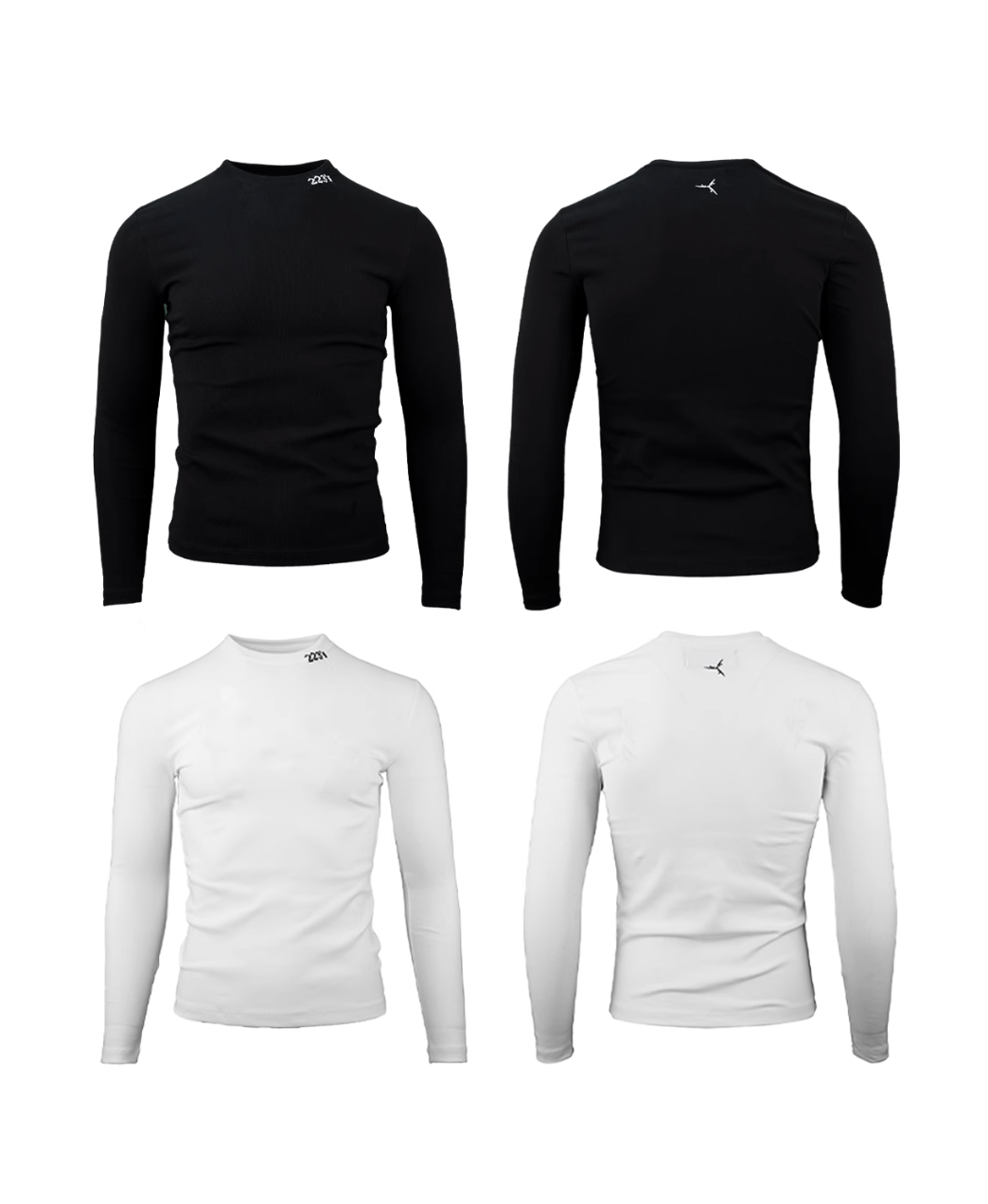TGFCLUB 223 Neck Embroidered Stretch Slim Long Sleeve Tee | Face 3 Face