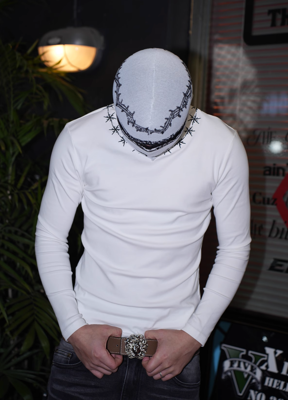 TGFCLUB x SNOWMAKER Snowflake Embroidery Slim Long Sleeve Tee | Face 3 Face