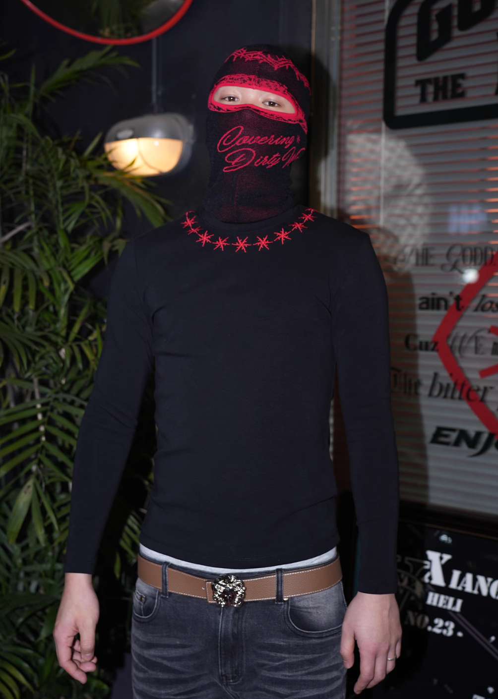 TGFCLUB x SNOWMAKER Snowflake Embroidery Slim Long Sleeve Tee | Face 3 Face