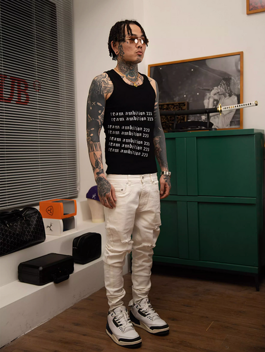 TGFCLUB 223 Print Stretch Waffle Tank Top | Face 3 Face