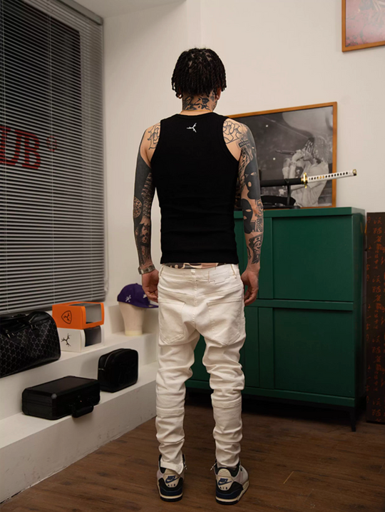 TGFCLUB 223 Print Stretch Waffle Tank Top | Face 3 Face