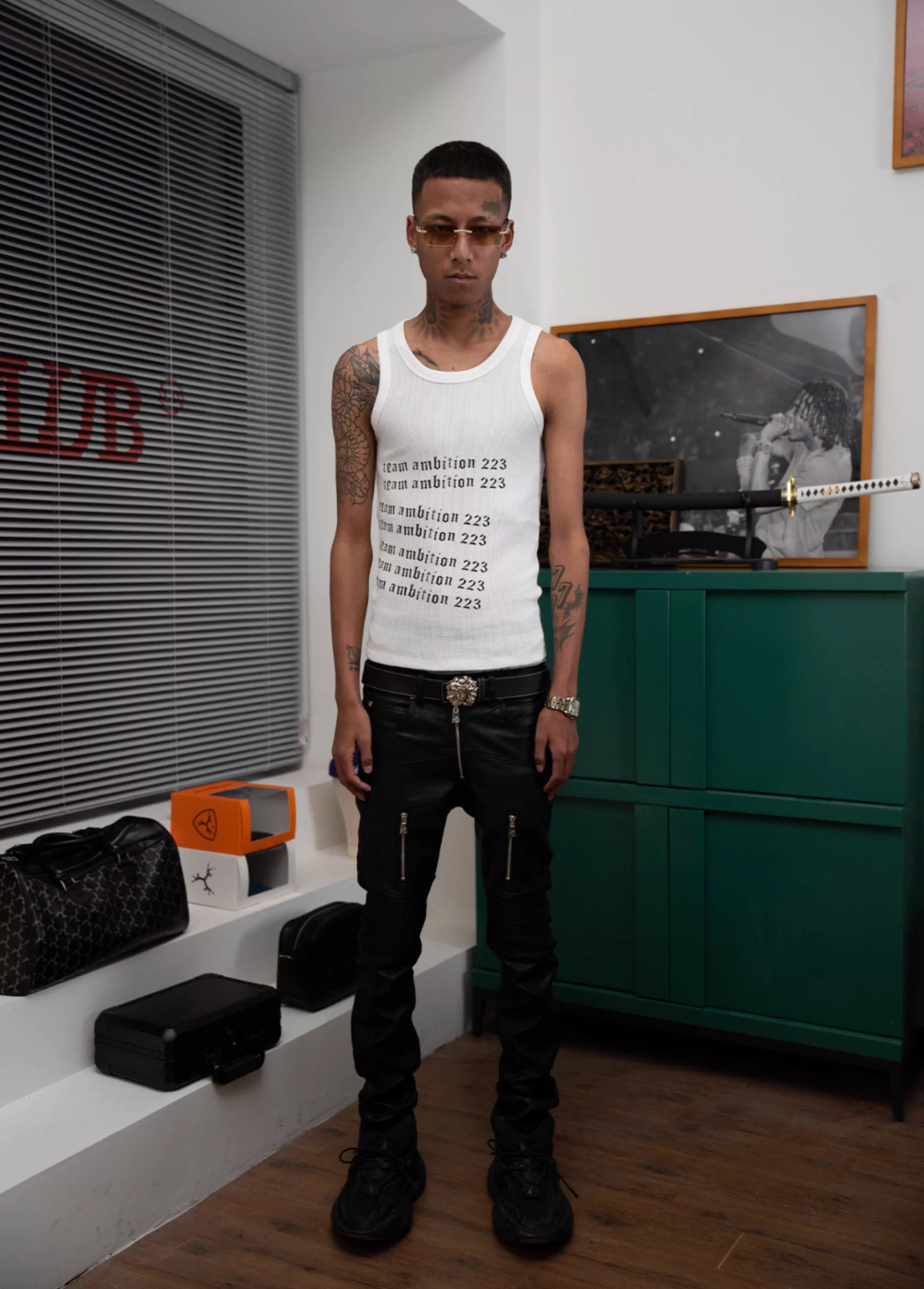 TGFCLUB 223 Print Stretch Waffle Tank Top | Face 3 Face