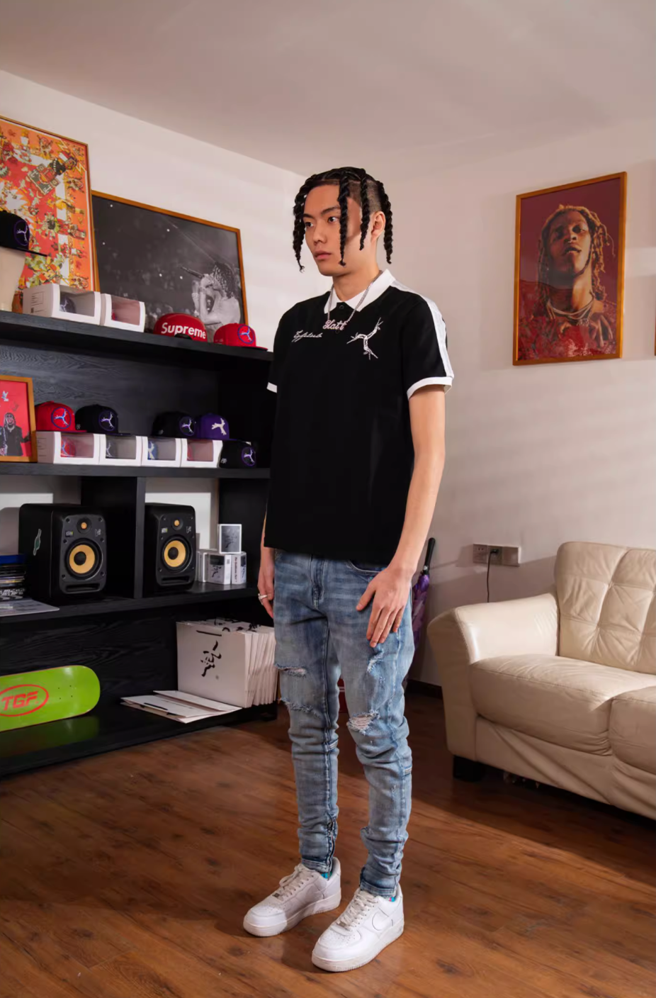 TGFCLUB Colorblock Embroidered Logo Slim Fit Polo | Face 3 Face