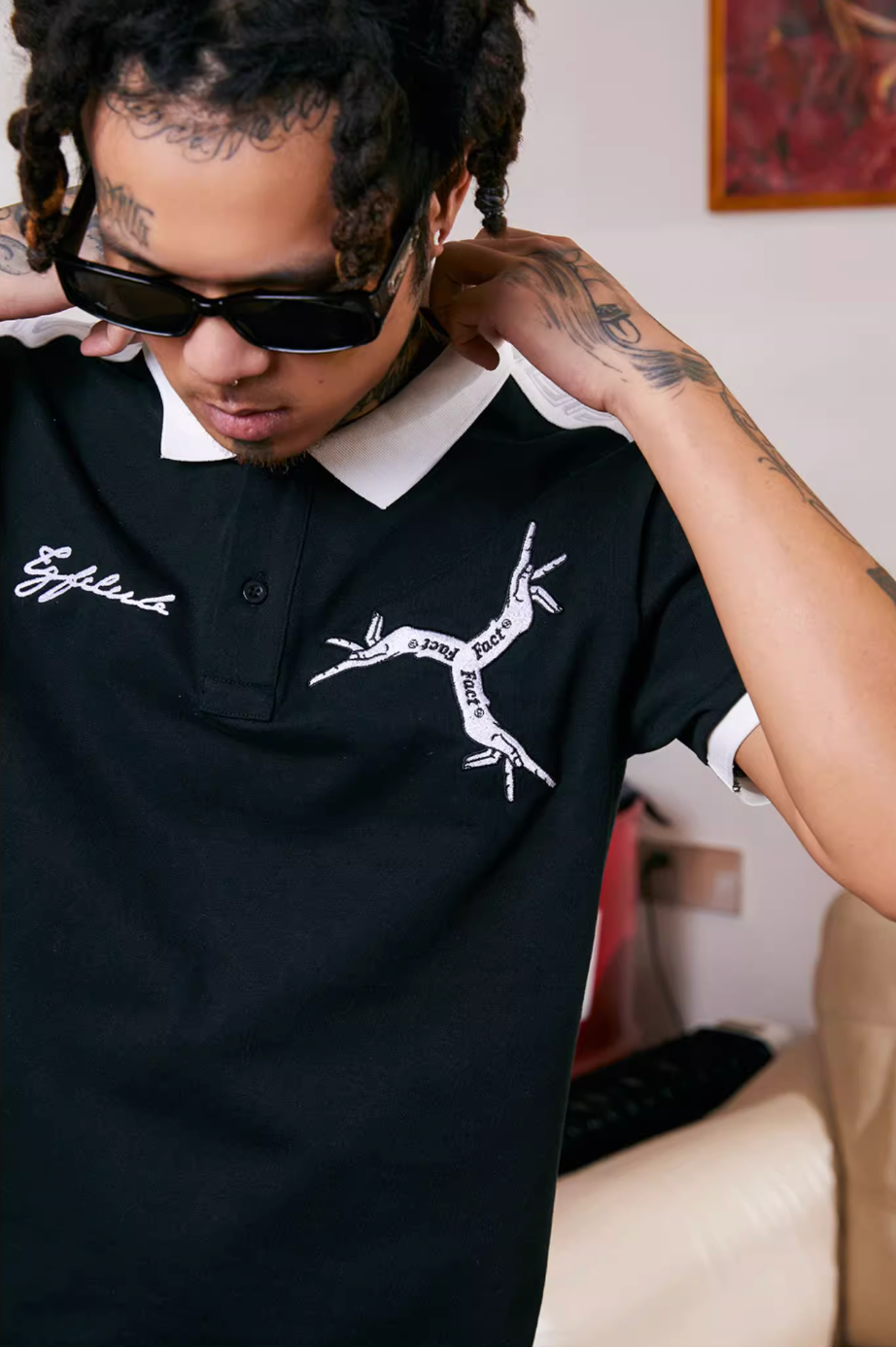TGFCLUB Colorblock Embroidered Logo Slim Fit Polo | Face 3 Face