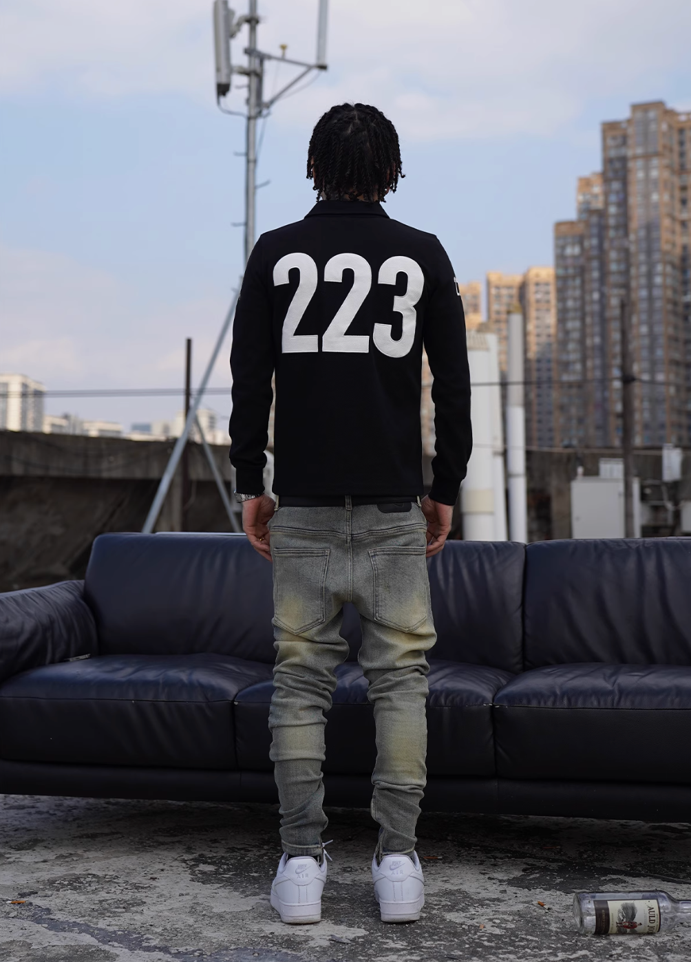 TGFCLUB 223 Patch Embroidered Slim Fit Long Sleeve Polo | Face 3 Face