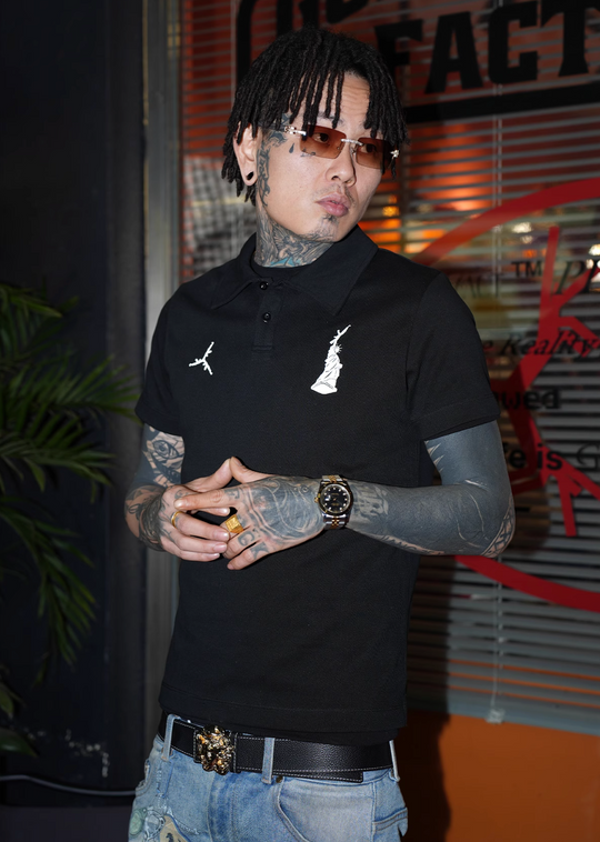 TGFCLUB Statue of Liberty Embroidery Slim Fit Polo | Face 3 Face