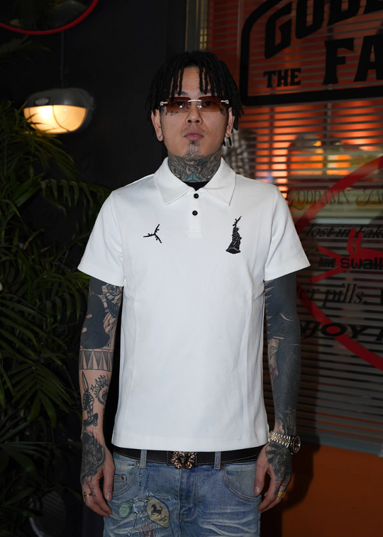 TGFCLUB Statue of Liberty Embroidery Slim Fit Polo | Face 3 Face
