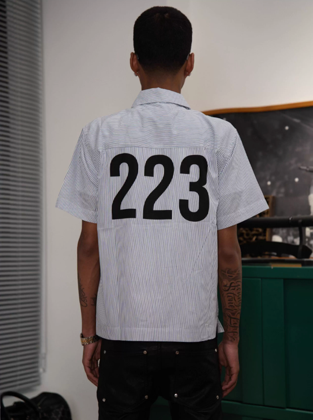 TGFCLUB 223 Print Stripe Short Sleeve Shirt | Face 3 Face