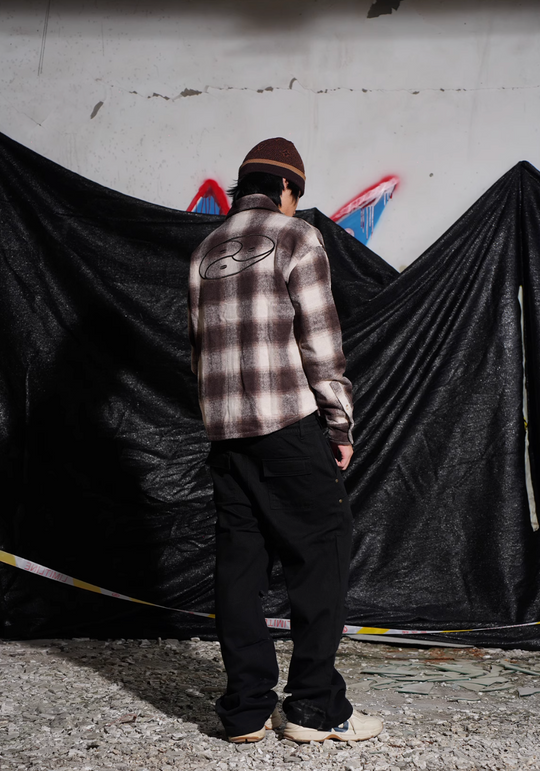 TGFCLUB Plaid Embroidered Rhinestone Long Sleeve Shirt | Face 3 Face