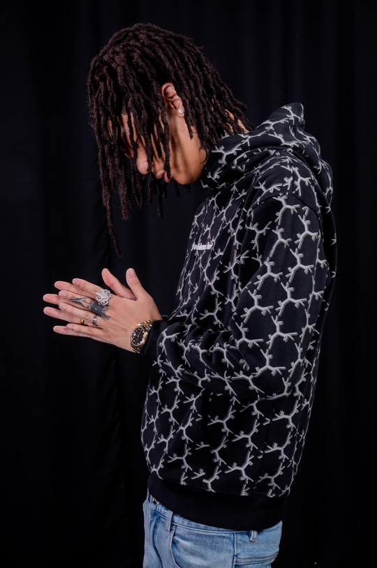 TGFCLUB Full Print Embroidered Hoodie | Face 3 Face