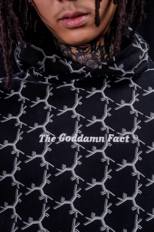 TGFCLUB Full Print Embroidered Hoodie | Face 3 Face