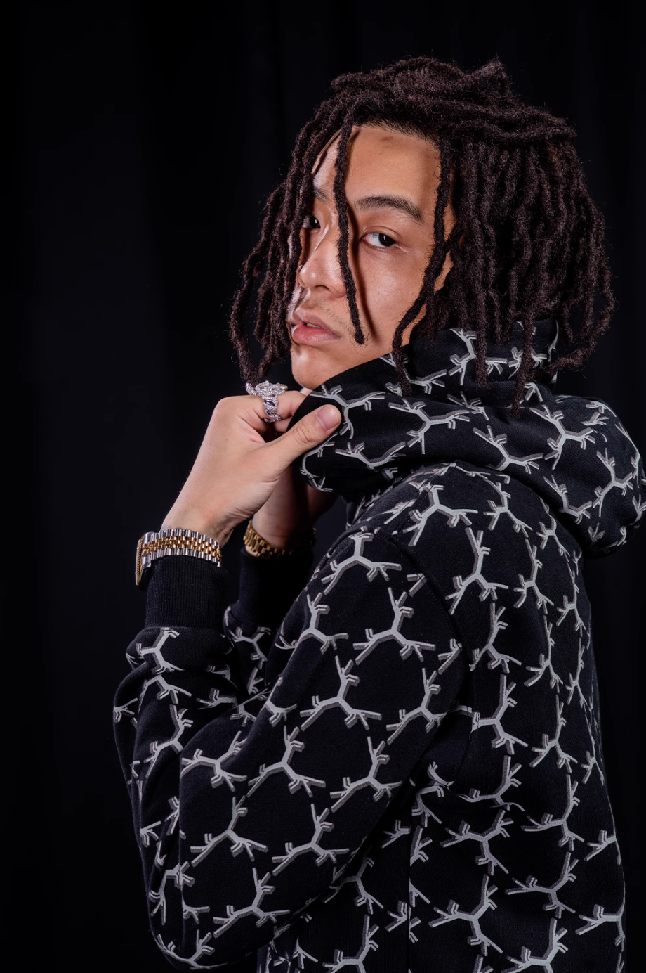 TGFCLUB Full Print Embroidered Hoodie | Face 3 Face